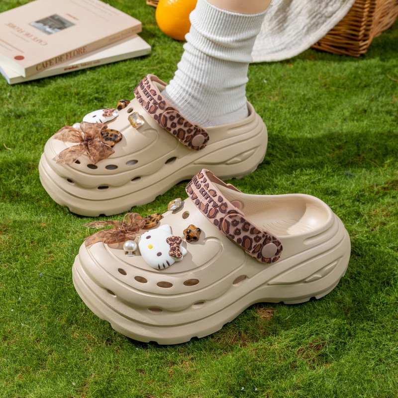 Women'S Shoes Clogs - Urocze perłowe kokardki Hello Kitty, platformowe