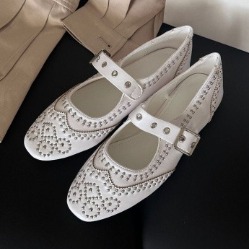 Shoes For Women Flats - Damskie baleriny Mary Jane z okrągłym
