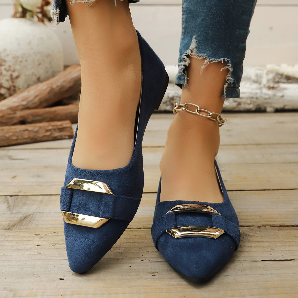 Women'S Shoes In Fashion - Eleganckie, seksowne, szpiczaste buty na niskim