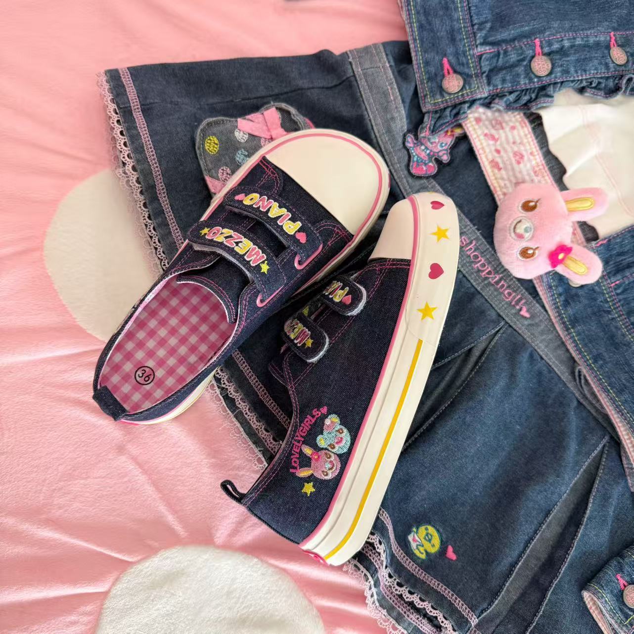 Women Shoes Japan - Wiosenno-letnie nowe, niskie, haftowane sneakersy, codzienne