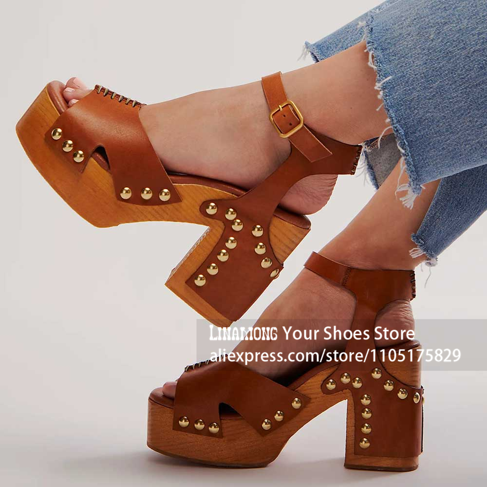 Women'S Shoes Clogs - Sandały na platformie z masywnym obcasem,