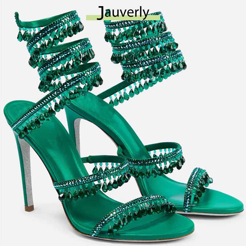Ankle Strap Heels - Damskie sandały na wysokim obcasie z
