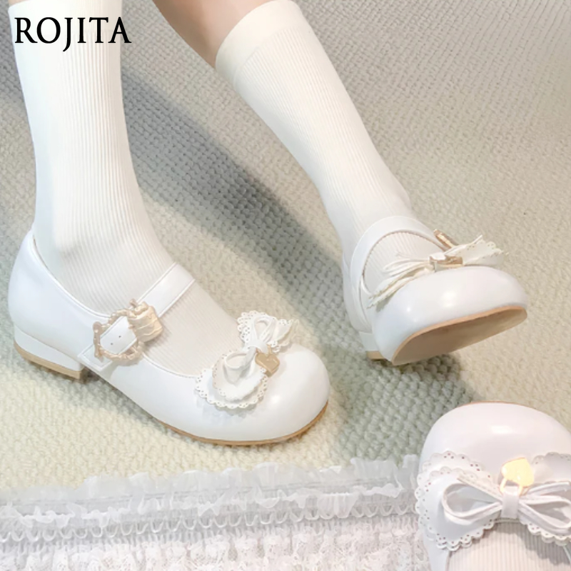 Ankle Strap Heels - Damskie buty z kokardą, buty Lolita,