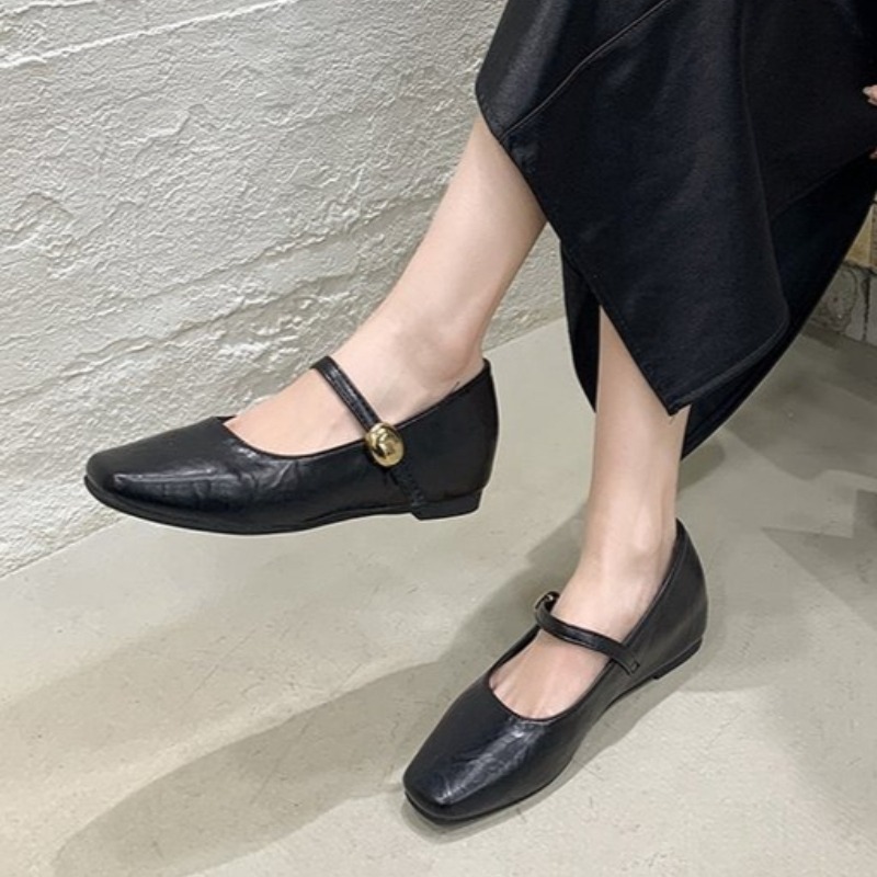 Shoes For Women Flats - Ultra miękkie skórzane czarne baleriny damskie