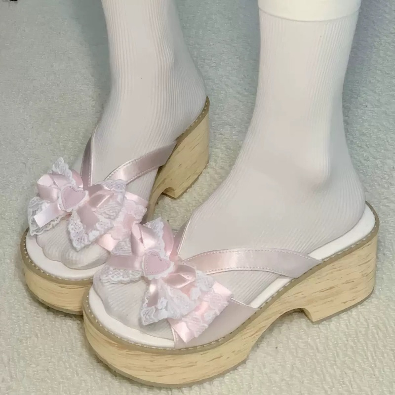 Women Shoes Japan - Słodkie Klapki na Platformie z Grubą