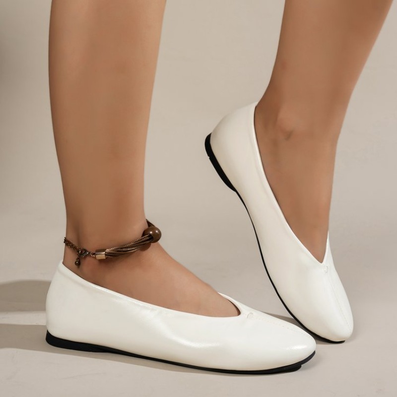 Women'S Shoes Clogs - Wygodne damskie baleriny z okrągłym noskiem,