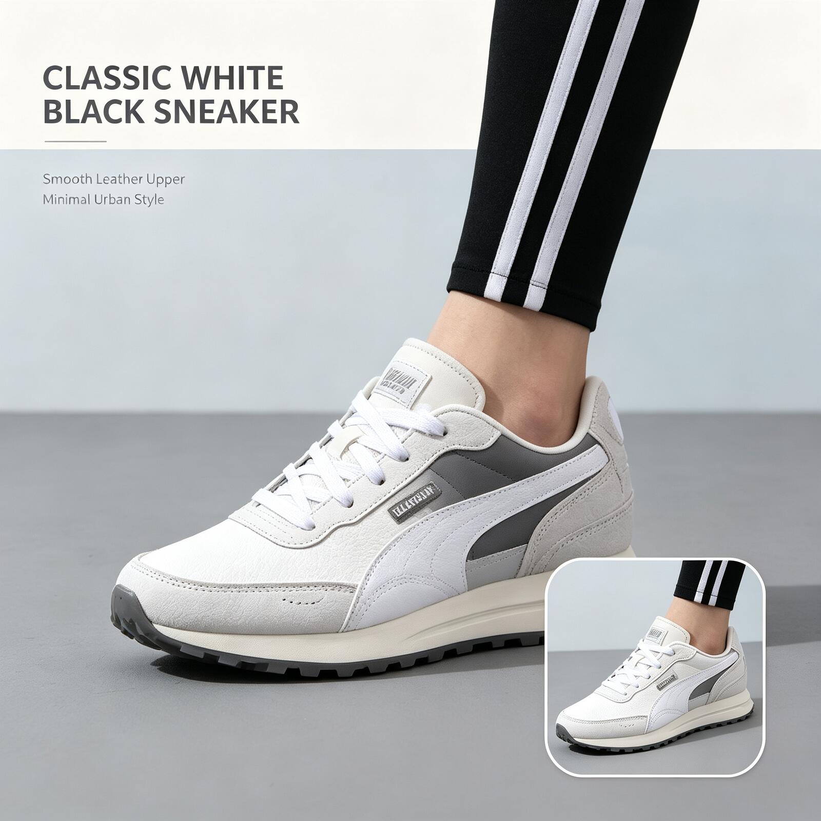 Women Shoes Puma - PUMA Męskie Białe Czarne Niskie Trampki