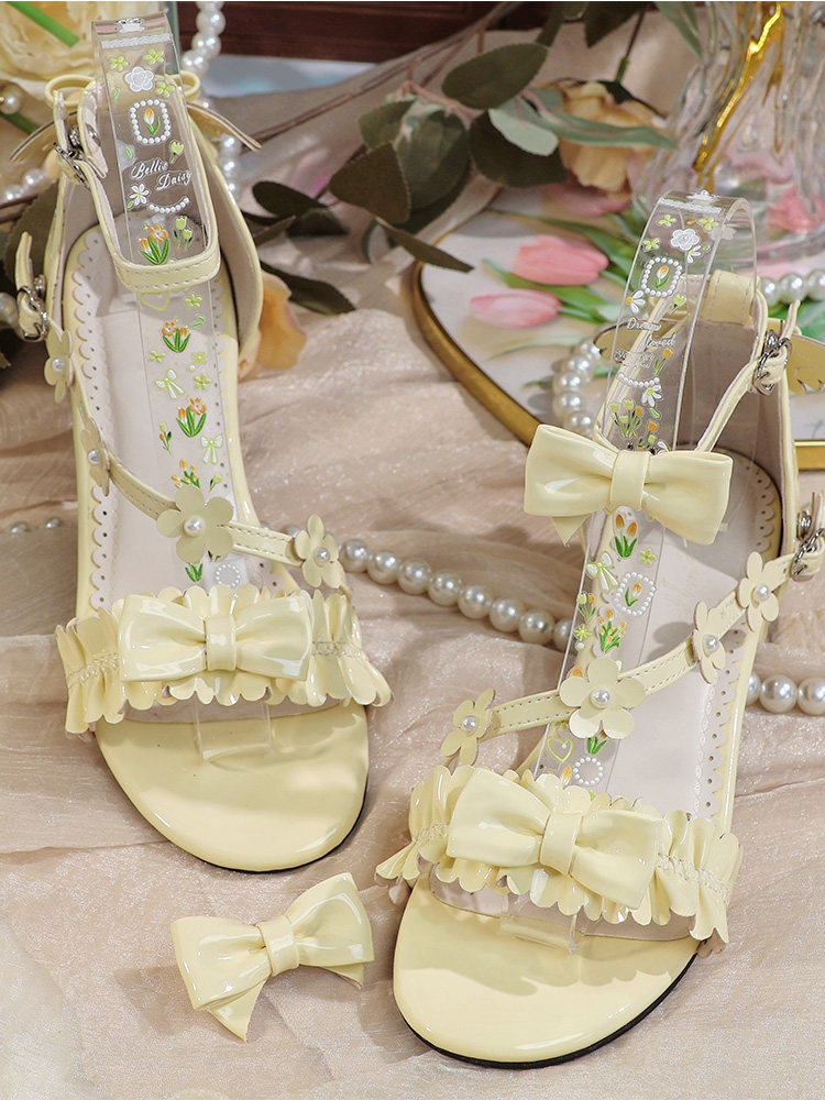Women'S Shoes Clogs - Japońskie oryginalne sandały Lolita z kwiatami,