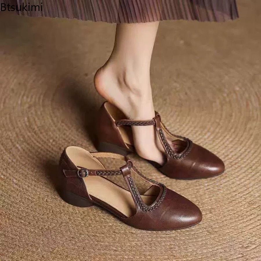 Nowe Letnie Damskie Retro Ażur – Ankle Strap Heels recenzja i cena