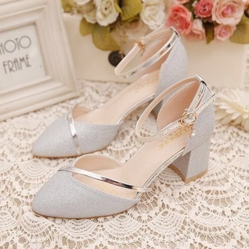 Damskie brokatowe czółenka na  – Ankle Strap Heels recenzja i cena