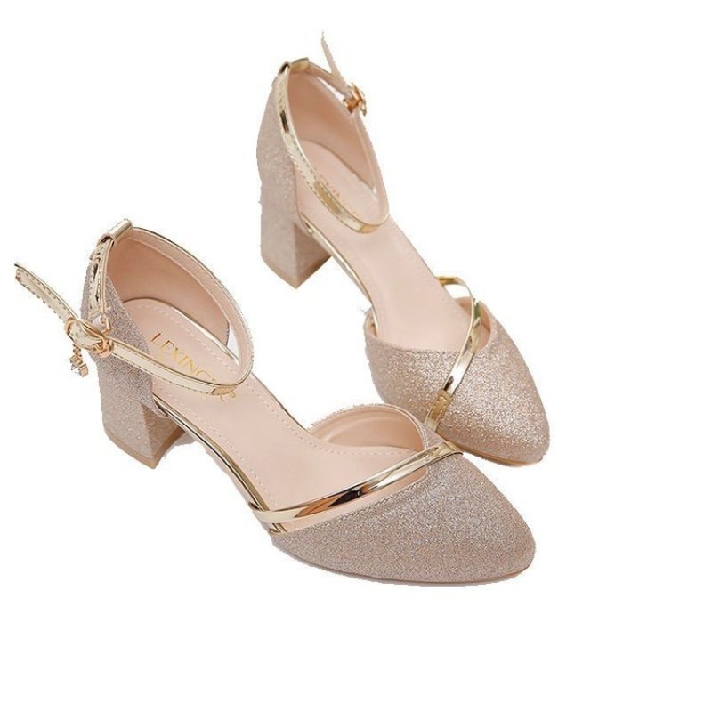 Damskie brokatowe czółenka na  – Ankle Strap Heels recenzja i cena