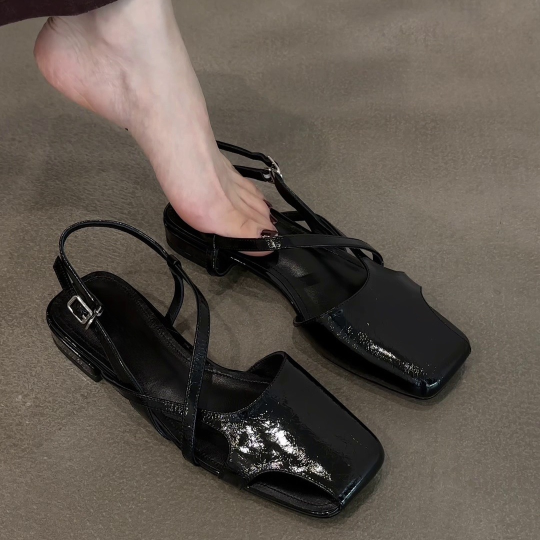 Sandały z lakierowanej skóry,  – Women'S Shoes Clogs recenzja i cena